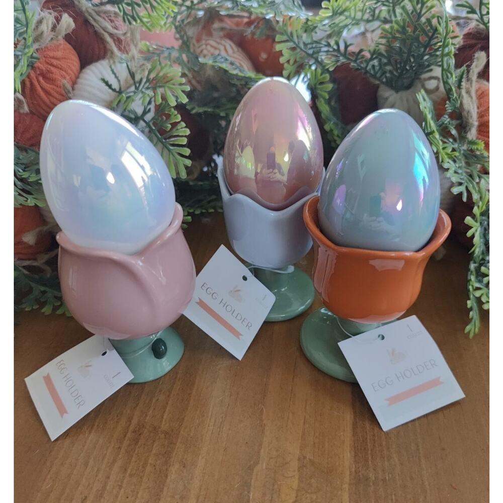 NWT Target Bullseye Playground Easter 2024 Set 3 Viral Tulip Egg Holders W/Eggs
